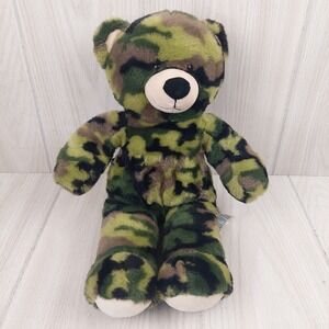 Build a Bear Teddy Camo BABW Army Military Camouflage Stuffed Plush Toy Rare 17"
